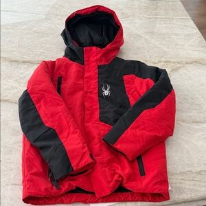 Spyder Kids Red and Black Puffer Jacket Snow Skiing